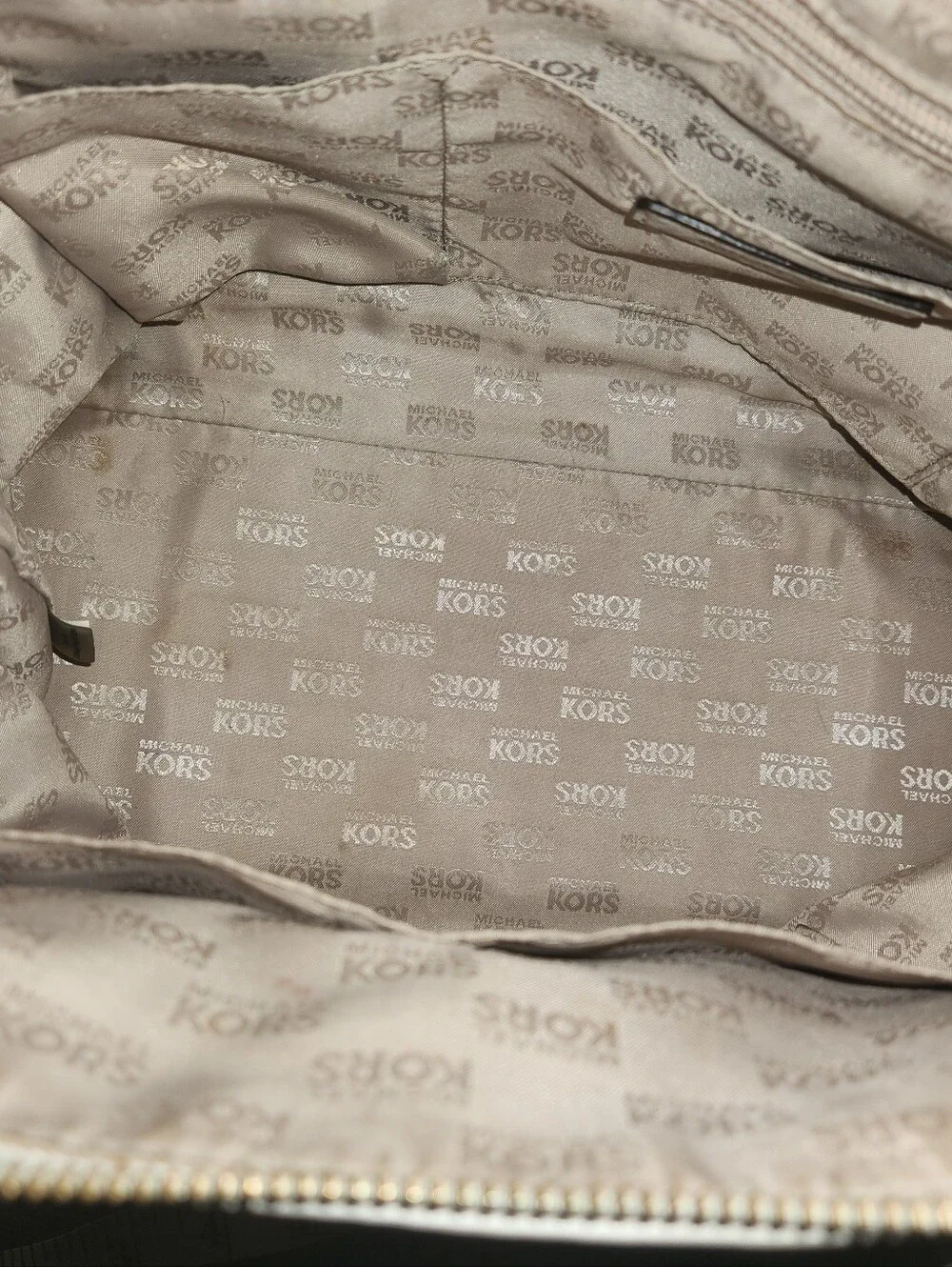 Michael Kors White Pebbled Leather Satchel with Gold Hardware